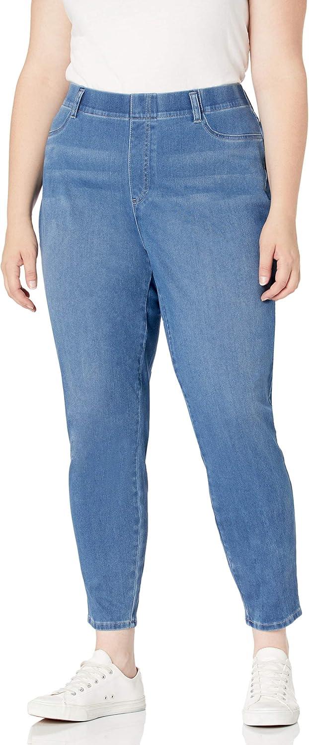 imageAmazon Essentials womens PullOn Stretchy Knit Jegging Available in Plus SizeLight Wash