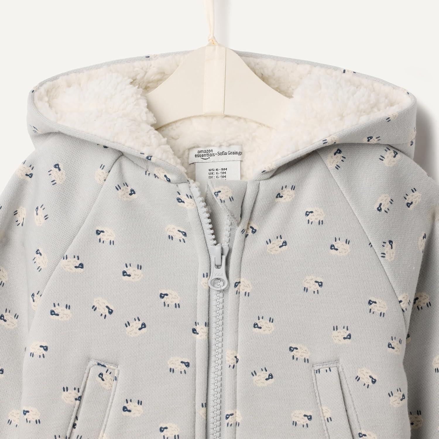 imageAmazon Essentials x Sofia Grainge Unisex Toddlers and Babies Zip Hoodie SweatshirtDove Grey Sheep