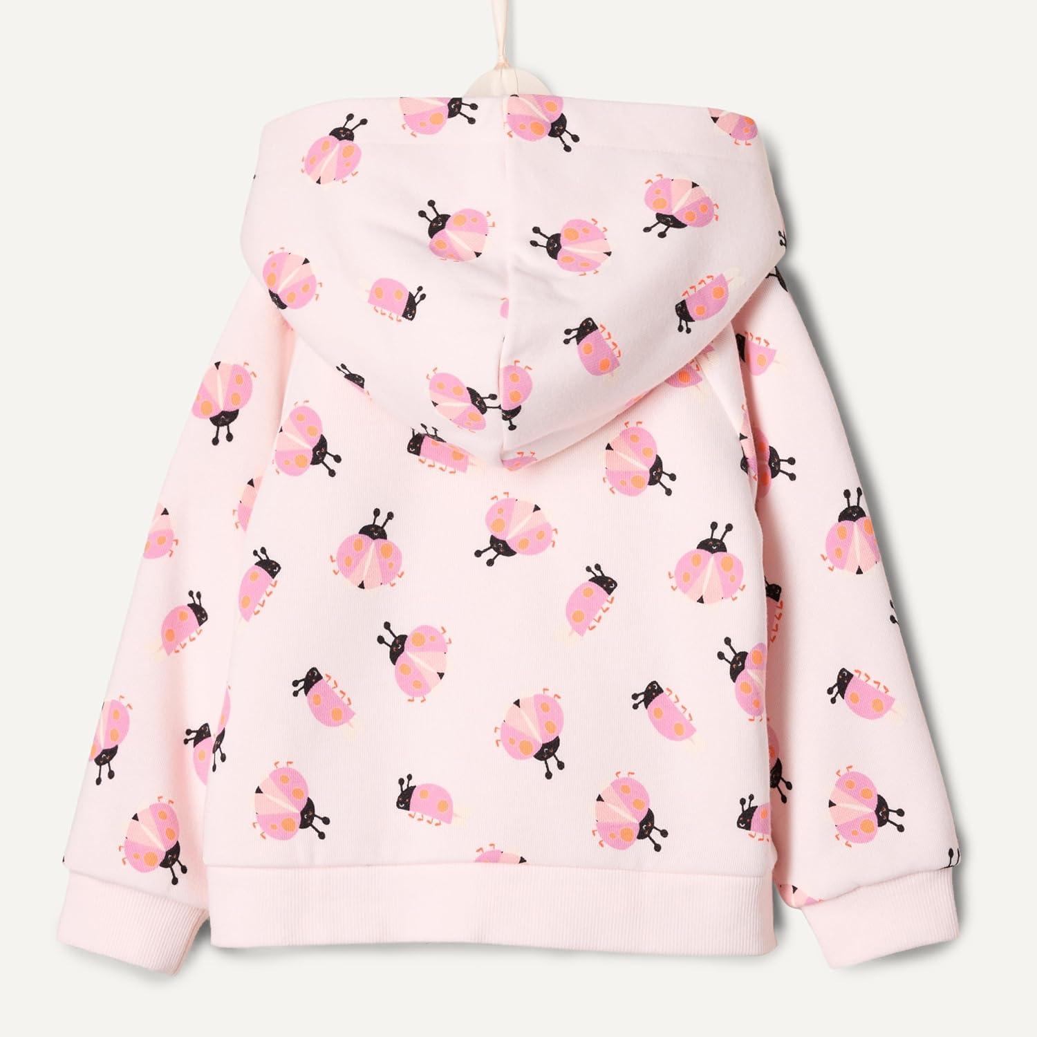 imageAmazon Essentials x Sofia Grainge Unisex Toddlers and Babies Zip Hoodie SweatshirtPale Pink Ladybugs