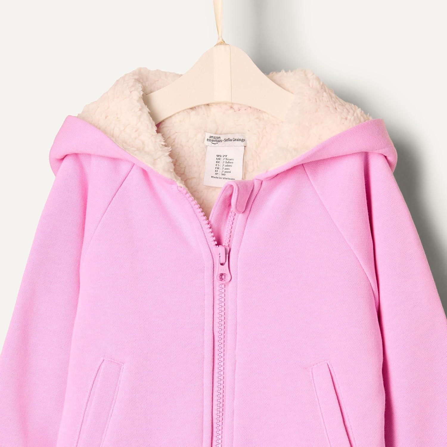 imageAmazon Essentials x Sofia Grainge Unisex Toddlers and Babies Zip Hoodie SweatshirtPink