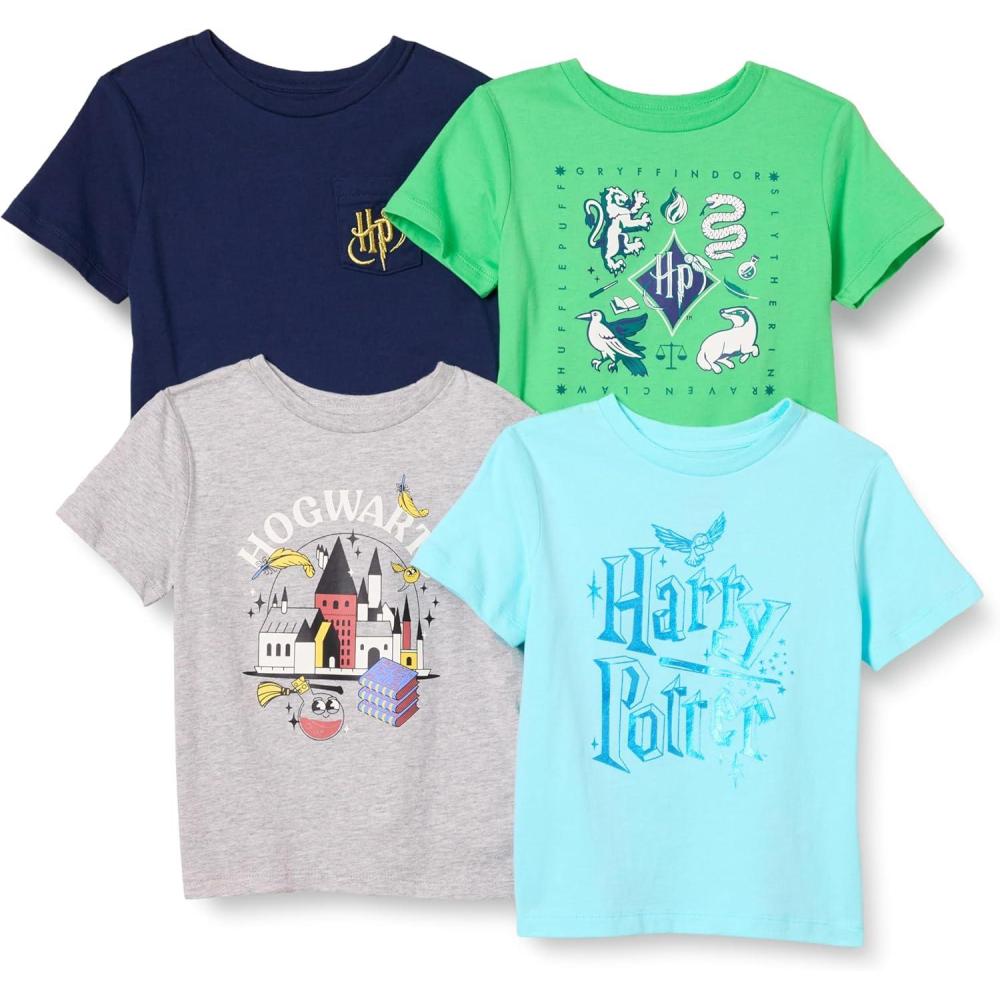 imageAmazon Essentials Boys ShortSleeve TShirtsHarry Potter Hogwarts