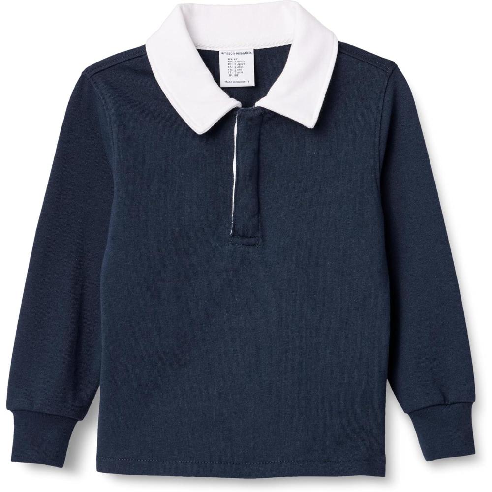 imageAmazon Essentials Boys and Toddlers Rugby Polo ShirtNavy