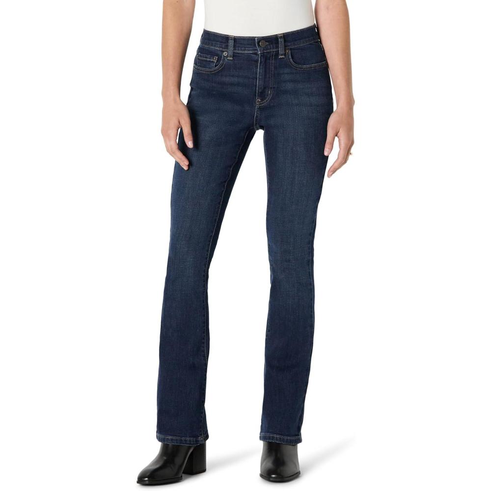 imageAmazon Essentials Womens High Stretch SlimFit MidRise Bootcut JeansDark Midnight Wash