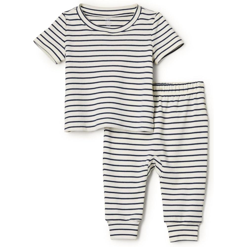 imageAmazon Essentials x Sofia Grainge Unisex Toddlers and Babies Pant ampamp Top SetNavy Tapered Stripe