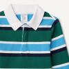 imageAmazon Essentials Boys and Toddlers Rugby Polo ShirtDark Emerald Green Blue Block Stripe