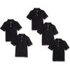 imageAmazon Essentials Boys and Toddlers ShortSleeve School Uniform Pique Polo Shirts MultipacksBlack