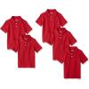 imageAmazon Essentials Boys and Toddlers ShortSleeve School Uniform Pique Polo Shirts MultipacksRed