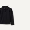 imageAmazon Essentials Girls and Toddlers Uniform Pique Long Sleeve Polo ShirtBlack