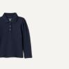 imageAmazon Essentials Girls and Toddlers Uniform Pique Long Sleeve Polo ShirtNavy
