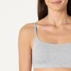 imageAmazon Essentials Womens Cotton Jersey Adjustable Scoop BraletteBlackMedium Grey Heather