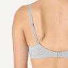 imageAmazon Essentials Womens Cotton Jersey Lined Plunge Bralette Pack of 2BlackGrey Heather