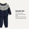 imageAmazon Essentials unisexbaby Sweater SetNavy Ivory Scenic Fair Isle