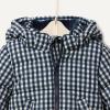 imageAmazon Essentials x Sofia Grainge Babies Toddlers and Boys WaterResistant Hooded Puffer JacketNavy Ivory Gingham