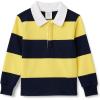 imageAmazon Essentials Boys and Toddlers Rugby Polo ShirtNavy Yellow Rugby Stripe
