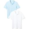 imageAmazon Essentials Boys and Toddlers ShortSleeve School Uniform Pique Polo Shirts MultipacksWhiteLight Blue