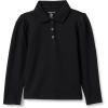 imageAmazon Essentials Girls and Toddlers Uniform Pique Long Sleeve Polo ShirtBlack