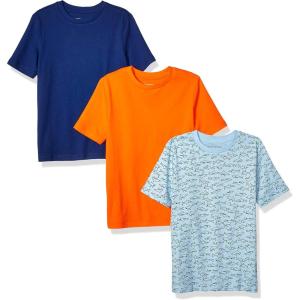 imageAmazon Essentials Boys ShortSleeve TShirtsBlue SharkNavyOrange