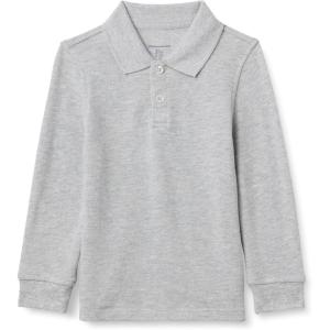 imageAmazon Essentials Boys and Toddlers LongSleeve Pique Polo Shirts MultipacksLight Grey Heather