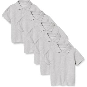 imageAmazon Essentials Boys and Toddlers ShortSleeve School Uniform Pique Polo Shirts MultipacksGrey Heather
