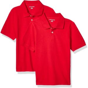 imageAmazon Essentials Boys and Toddlers ShortSleeve School Uniform Pique Polo Shirts MultipacksRed