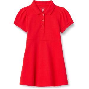 imageAmazon Essentials Girls and Toddlers Short Sleeve Polo DressBright Poppy Red