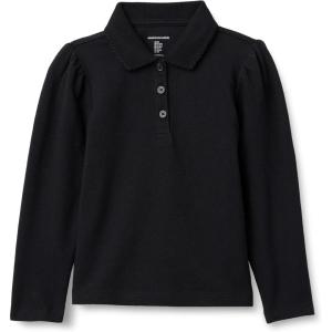 imageAmazon Essentials Girls and Toddlers Uniform Pique Long Sleeve Polo ShirtBlack