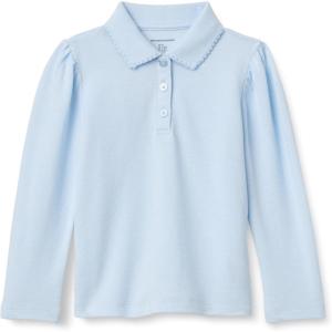 imageAmazon Essentials Girls and Toddlers Uniform Pique Long Sleeve Polo ShirtLight Blue