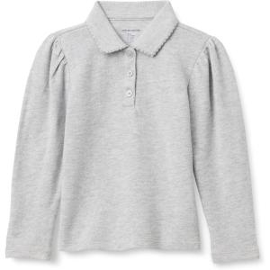 imageAmazon Essentials Girls and Toddlers Uniform Pique Long Sleeve Polo ShirtLight Grey Heather