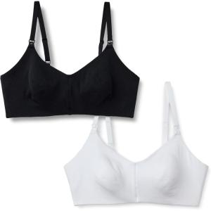 imageAmazon Essentials Womens Cotton Jersey Support Nursing Bra Pack of 2BlackWhite