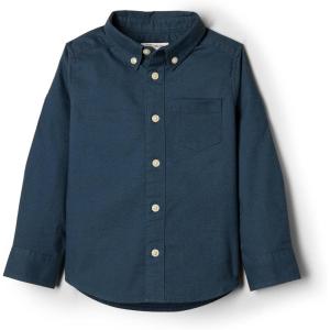 imageAmazon Essentials x Sofia Grainge Toddlers and Baby Boys Stretch Oxford Collar ShirtDark Navy