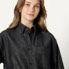 imageAmazon Essentials Womens Modern OversizedFit Cropped Denim ButtonDown ShirtBlack