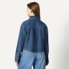 imageAmazon Essentials Womens Modern OversizedFit Cropped Denim ButtonDown ShirtMedium Blue Vintage