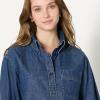 imageAmazon Essentials Womens Modern OversizedFit Cropped Denim ButtonDown ShirtMedium Blue Vintage