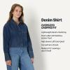 imageAmazon Essentials Womens Modern OversizedFit Cropped Denim ButtonDown ShirtMedium Blue Vintage