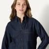 imageAmazon Essentials Womens Modern OversizedFit Cropped Denim ButtonDown ShirtRinse
