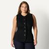 imageAmazon Essentials Womens RegularFit ButtonDown Denim VestBlack