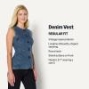 imageAmazon Essentials Womens RegularFit ButtonDown Denim VestMedium Blue Vintage