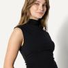 imageAmazon Essentials Womens SlimFit Sleeveless HighNeck TopBlack
