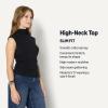 imageAmazon Essentials Womens SlimFit Sleeveless HighNeck TopBlack