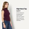 imageAmazon Essentials Womens SlimFit Sleeveless HighNeck TopBurgundy