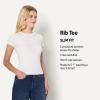 imageAmazon Essentials Womens SlimFit Stretch Rib ShortSleeve TeeWhite