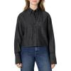 imageAmazon Essentials Womens Modern OversizedFit Cropped Denim ButtonDown ShirtBlack