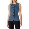 imageAmazon Essentials Womens RegularFit ButtonDown Denim VestMedium Blue Vintage