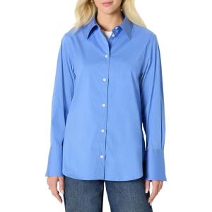 imageAmazon Essentials Womens OversizedFit Cotton Stretch Poplin ButtonDown Dress ShirtBlue
