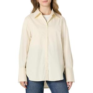 imageAmazon Essentials Womens OversizedFit Cotton Stretch Poplin ButtonDown Dress ShirtCream
