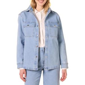 imageAmazon Essentials Womens OversizedFit Heavyweight Denim Shirt JacketLight Wash
