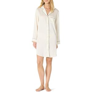 imageAmazon Essentials womens Satin ButtonDown Sleepwear NightshirtIvory