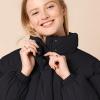 imageAmazon Essentials Womens Cropped FullZip Puffer Jacket Quilted Matte or Sherpa FleeceBlack