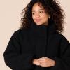imageAmazon Essentials Womens Cropped FullZip Puffer Jacket Quilted Matte or Sherpa FleeceBlack Teddy Sherpa