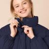 imageAmazon Essentials Womens Cropped FullZip Puffer Jacket Quilted Matte or Sherpa FleeceNavy